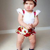 Floral Summer Outfits for Girls: Infant Baby Romper Set with Shorts and Headband - Perfect Kids' Clothing for Warm Weather