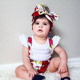 Floral Summer Outfits for Girls: Infant Baby Romper Set with Shorts and Headband - Perfect Kids' Clothing for Warm Weather