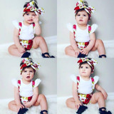 Floral Summer Outfits for Girls: Infant Baby Romper Set with Shorts and Headband - Perfect Kids' Clothing for Warm Weather
