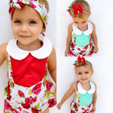 Floral Summer Outfits for Girls: Infant Baby Romper Set with Shorts and Headband - Perfect Kids' Clothing for Warm Weather