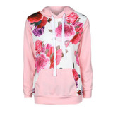 Floral Women's Hoodie Sweatshirt with Pocket - Casual Autumn Pullover Tracksuit Top for Everyday Wear