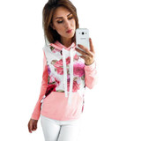 Floral Women's Hoodie Sweatshirt with Pocket - Casual Autumn Pullover Tracksuit Top for Everyday Wear