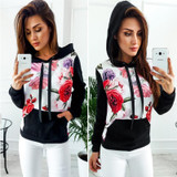 Floral Women's Hoodie Sweatshirt with Pocket - Casual Autumn Pullover Tracksuit Top for Everyday Wear