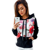 Floral Women's Hoodie Sweatshirt with Pocket - Casual Autumn Pullover Tracksuit Top for Everyday Wear