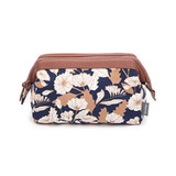 Floral Canvas Makeup Bag for Women - Portable Cosmetic Organizer and Toiletry Holder with Zipper, Perfect for Travel and On-the-Go Use