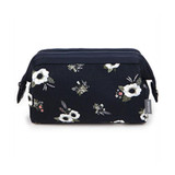 Floral Canvas Makeup Bag for Women - Portable Cosmetic Organizer and Toiletry Holder with Zipper, Perfect for Travel and On-the-Go Use