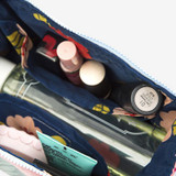Floral Canvas Makeup Bag for Women - Portable Cosmetic Organizer and Toiletry Holder with Zipper, Perfect for Travel and On-the-Go Use