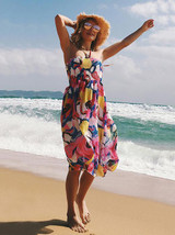 Bohemian Floral Chiffon Halterneck Dresses for Summer Fashion