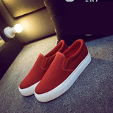 Trendy Floral Canvas Slip-On Shoes for Women – Comfortable, Height-Increasing Footwear with Appliqué Design
