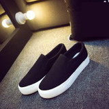 Trendy Floral Canvas Slip-On Shoes for Women – Comfortable, Height-Increasing Footwear with Appliqué Design