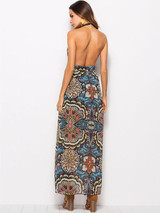 Elegant Floral Backless V-Neck Maxi Dress for Effortless Summer Style Elegant Floral Backless V-Neck Maxi Dress for Effortless Summer Style