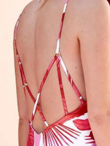 Floral Print Backless One-Piece Bikini Swimsuit for Trendy Beach Styles