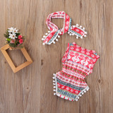 Floral Baby Girls Sleeveless Romper Bodysuit Set with Headband - Classic One-Piece Sunsuit Outfit for Summer