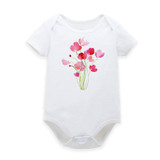 Adorable Floral Short Sleeve Bodysuits for Baby Girls - Summer & Spring Infant Clothing, Perfect Jumpsuits for Newborns Ages 0-12 Months