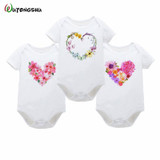 Adorable Floral Short Sleeve Bodysuits for Baby Girls - Summer & Spring Infant Clothing, Perfect Jumpsuits for Newborns Ages 0-12 Months