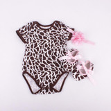 Adorable Floral Baby Girl 3-Piece Outfit Set – Cotton Short Sleeve Romper, Matching Headband, and Shoes for Birthday Celebrations