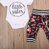 Adorable Floral Autumn Outfit for Baby Girls - 3PCS Toddler Romper, Long Pants & Hat Set