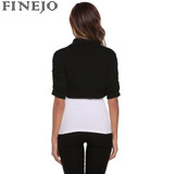 Stylish FINEJO Women's Knit Bolero Shrug - Casual Short Sleeve Lace Floral Crop Cardigan and All-Match Shawl Wrap