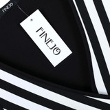 FINEJO Summer 2017 Women's Sexy V-Neck Striped Sleeveless Bodycon Mini Party Dress - Plus Size Available