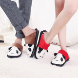Cozy Unisex Panda House Slippers for Men - Plush Non-Slip Winter Slides and Warm Furry Home Shoes