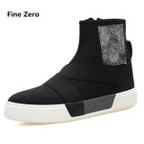 Stylish High Top Zipper Ankle Boots for Men - Comfortable Casual Walking Flats for Autumn Winter