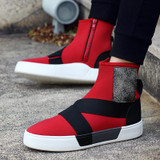 Stylish High Top Zipper Ankle Boots for Men - Comfortable Casual Walking Flats for Autumn Winter