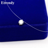 Elegant Zircon Choker Necklace for Women – Fine Transparent Invisible Design, Super Shiny Jewelry for 2023
