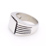 Fine Jewelry Men's High Polished Signet Solid Stainless Steel Ring 316L Stainless Steel Biker Ring For Men Gold Color Jewelry