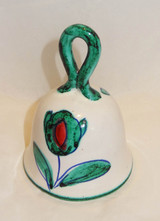 Vintage Hand Painted Ceramic Pottery Bell, SIGNED- I A ITALY