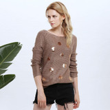 FinalFit Sequined Sweater Women Autumn Causal Knitted Women Sweater Pullovers Pull Femme