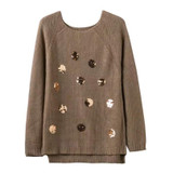 FinalFit Sequined Sweater Women Autumn Causal Knitted Women Sweater Pullovers Pull Femme