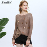 FinalFit Sequined Sweater Women Autumn Causal Knitted Women Sweater Pullovers Pull Femme