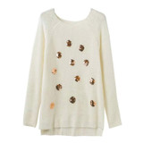 FinalFit Sequined Knitted Sweater Women Autumn Causal Women Sweater Pullovers 2017 Female Chandail Pull Femme