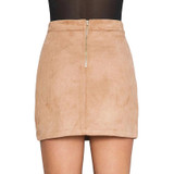 FinalFit High Waisted Pencil Women Skirt Suede Tight Bodycon Sexy Mini Short Skirt