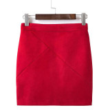 FinalFit High Waist Women Pencil Skirt, Suede Tight Bodycon Sexy Mini Short Skirt