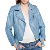 FinalFit Leather Jacket Women, Autumn&Winter PU Faux Leather Ladies Motorcycle Leather Jacket With Belt
