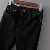 FinalFit Black High Waist Ripped Jeans Women, High Strench Pencil Skinny Jeans Pants