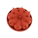 FILBAKE Kitchen 8 Petals Circular Wine Red Silicone Mousse Moulds Pan Cake Mold Baking Molds Decorating Tools