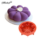 FILBAKE Kitchen 8 Petals Circular Wine Red Silicone Mousse Moulds Pan Cake Mold Baking Molds Decorating Tools