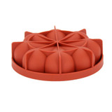 FILBAKE Kitchen 8 Petals Circular Wine Red Silicone Mousse Moulds Pan Cake Mold Baking Molds Decorating Tools