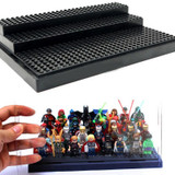 Figures Protection Showcase Single Sale Display Box with Base Plate for DIY Dolls Building Blocks Toys House Gift for Children