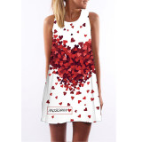 FICUSRONG Vestidos 2017 New Summer Dress Sleeveless Floral Print Casual Women Dress Above Knee Plus Size Women Clothing Dresses