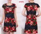FICUSRONG L-4XL New Fashion Women Summer dress Slim Tunic Milk Silk print Floral dresses Casual Plus Size sexy bodycon dress