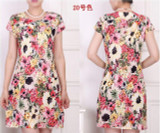 FICUSRONG L-4XL New Fashion Women Summer dress Slim Tunic Milk Silk print Floral dresses Casual Plus Size sexy bodycon dress