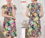 FICUSRONG L-4XL New Fashion Women Summer dress Slim Tunic Milk Silk print Floral dresses Casual Plus Size sexy bodycon dress