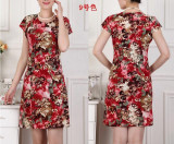 FICUSRONG L-4XL New Fashion Women Summer dress Slim Tunic Milk Silk print Floral dresses Casual Plus Size sexy bodycon dress
