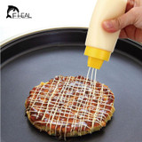 FHEAL 4-Hole Squeeze Type Sauce Bottle Food Grade Safe Silicone For Ketchup Jam Mayonnaise Olive Oil Bottle Tools