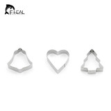 FHEAL 10pcs/set DIY Stainless Steel Moon Shape Cookie Cutter Pastry Fondant Cake Biscuit Mold Christmas Cake Decorating Tools