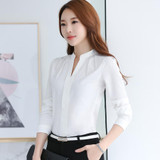 FGLAC Chiffon blouses New 2017 Women shirt Fashion Casual Long-sleeved chiffon shirt Elegant Slim Solid color lady blusas shirt