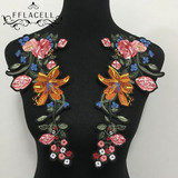 FFLACELL 1 pair Soluble Flowers Embroidery Patches for Clothing Flowder Sticker for Clothes Applique Embroidery Flower Patches